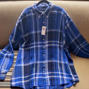 Blue Plaid Men's Shirt